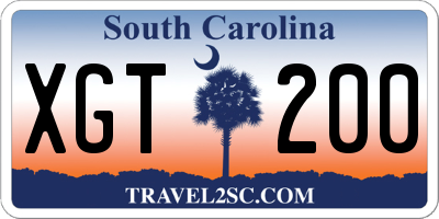SC license plate XGT200