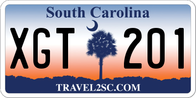 SC license plate XGT201