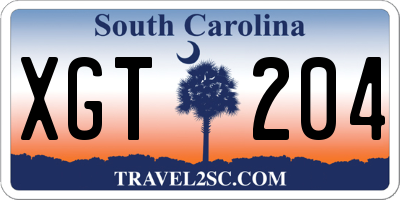 SC license plate XGT204
