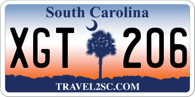 SC license plate XGT206