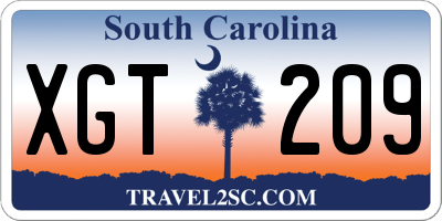 SC license plate XGT209