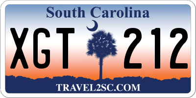 SC license plate XGT212