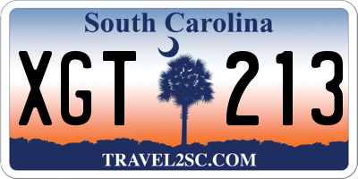 SC license plate XGT213