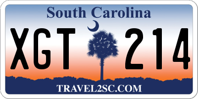 SC license plate XGT214