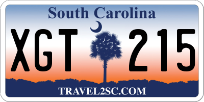 SC license plate XGT215