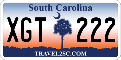 SC license plate XGT222