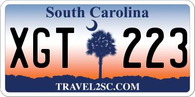 SC license plate XGT223