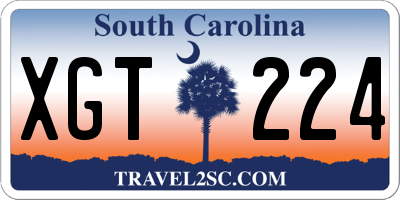 SC license plate XGT224