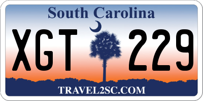 SC license plate XGT229