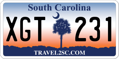 SC license plate XGT231