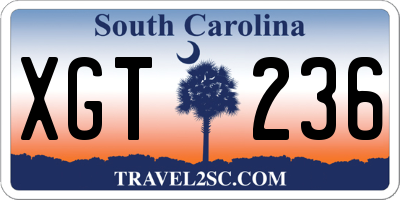 SC license plate XGT236