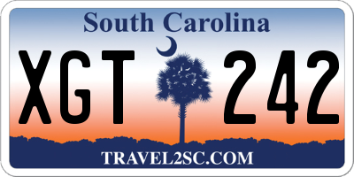 SC license plate XGT242