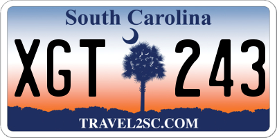 SC license plate XGT243