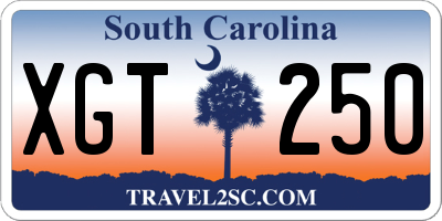 SC license plate XGT250