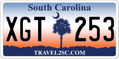SC license plate XGT253