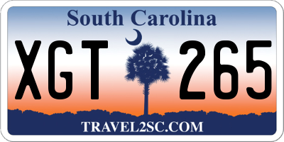 SC license plate XGT265