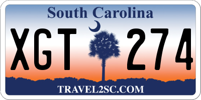 SC license plate XGT274