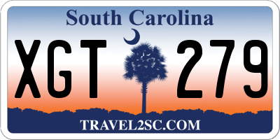 SC license plate XGT279