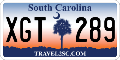 SC license plate XGT289