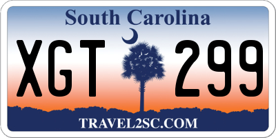 SC license plate XGT299