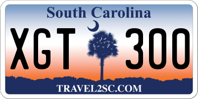 SC license plate XGT300