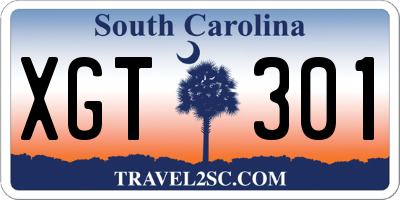 SC license plate XGT301