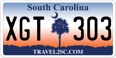 SC license plate XGT303