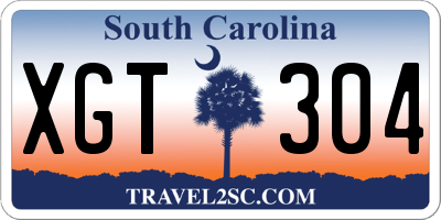SC license plate XGT304