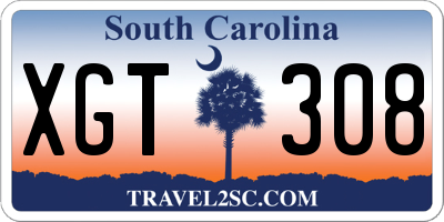 SC license plate XGT308