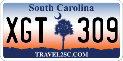 SC license plate XGT309