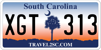 SC license plate XGT313