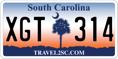 SC license plate XGT314