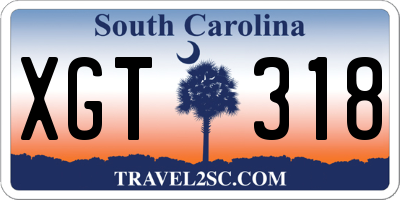SC license plate XGT318