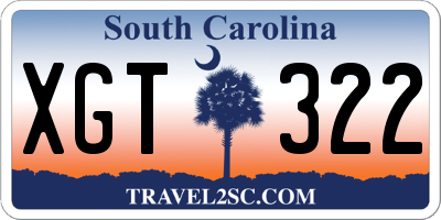 SC license plate XGT322
