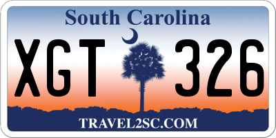 SC license plate XGT326