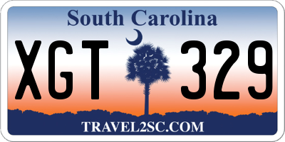 SC license plate XGT329