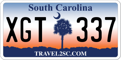 SC license plate XGT337