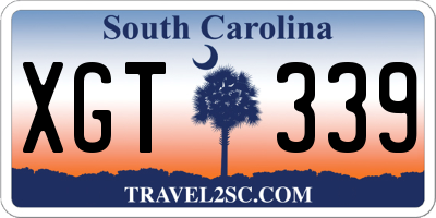 SC license plate XGT339