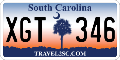 SC license plate XGT346