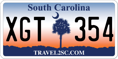SC license plate XGT354