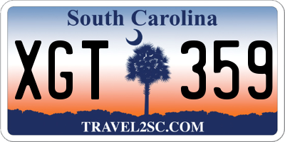 SC license plate XGT359