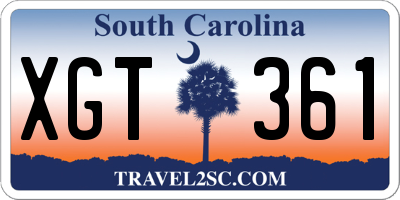 SC license plate XGT361