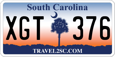 SC license plate XGT376