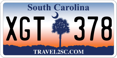 SC license plate XGT378