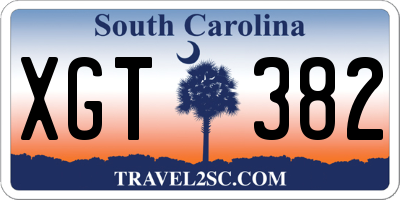 SC license plate XGT382