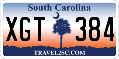 SC license plate XGT384
