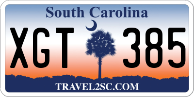 SC license plate XGT385