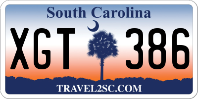 SC license plate XGT386