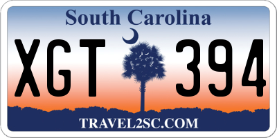 SC license plate XGT394