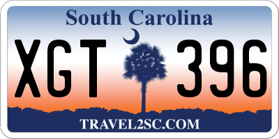 SC license plate XGT396